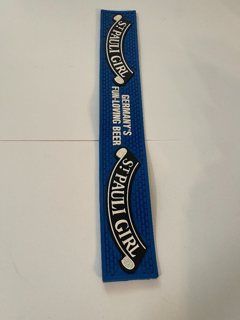 St. Pauli Girl Beer Bar Rail Mat Man Cave Home Bar Decor